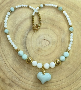 Collier Cœur Amazonite