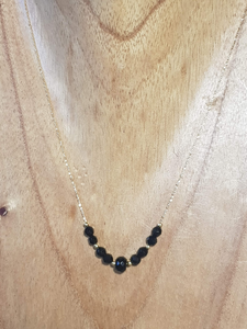 Collier ras de cou plaqué or et Onyx